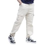 Heavy-Duty Stretchable Cotton Cargo Pants - Off White