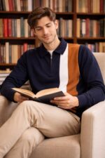 Poly-Cotton Polo T-Shirt for Men - Multy Blue Winter Collection