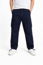 Premium Cotton Cargo Pants Navy Blue