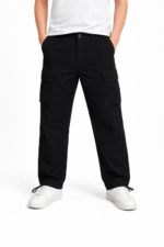 Premium Cotton Cargo Pants Black