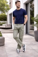 Premium Cotton Cargo Pants Olive